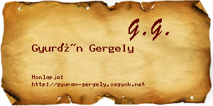 Gyurán Gergely névjegykártya